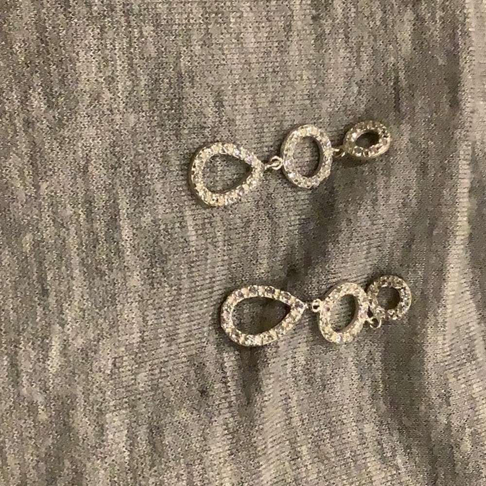 Paveé rhinestones circle drop Earrings